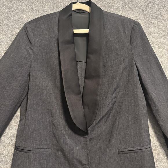 Brunello Cucinelli Blazer Womens 38 US 2 Black Gray Evening Tuxedo Wool Silk - Picture 2 of 12